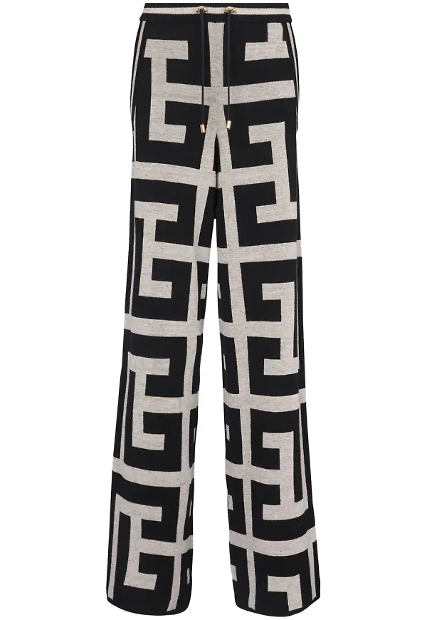 Balmain byxor med monogram - Svart