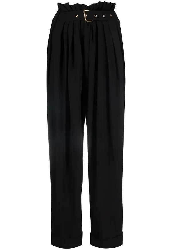 Balmain byxor med paperbag-midja - Svart
