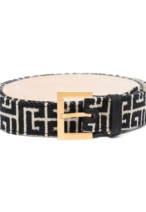 Balmain bälte med monogram - Svart