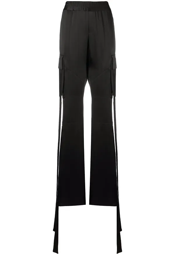 Balmain cargobyxor i satin - Svart
