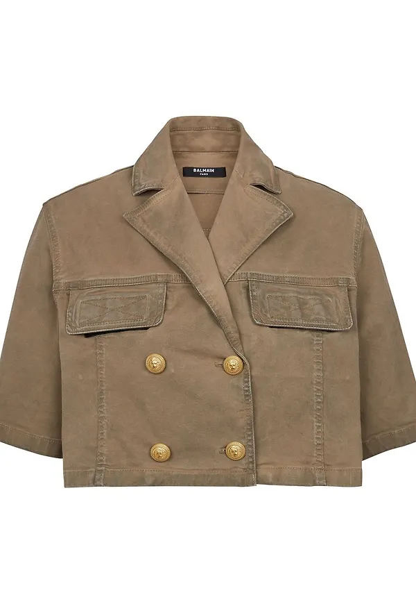 Balmain croppad blus - Brun