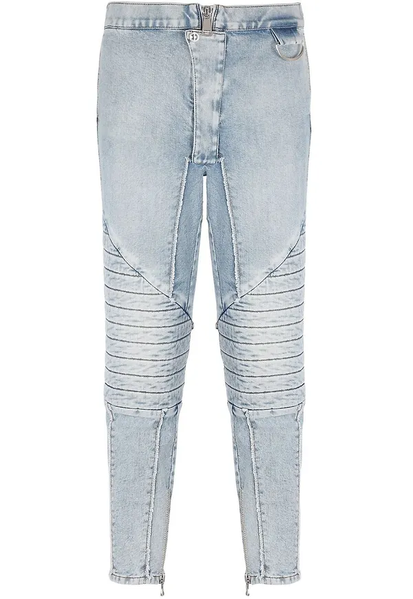 Balmain croppade skinny-jeans - Blå