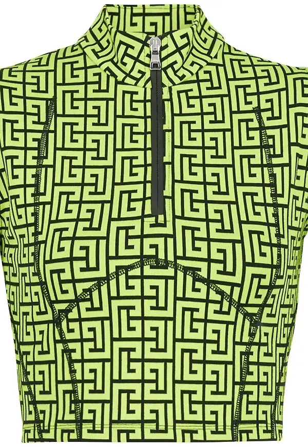 Balmain croptop med monogram - Grön
