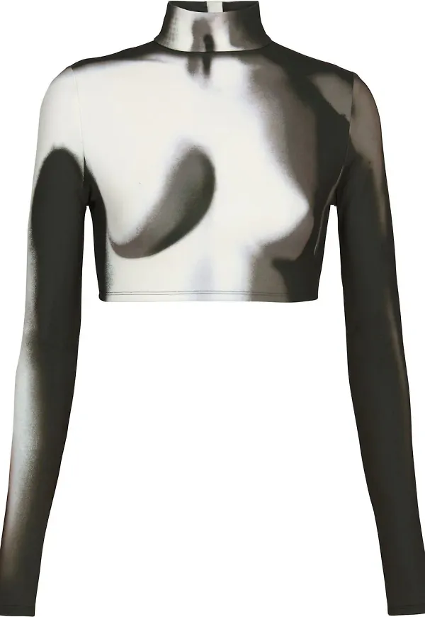 Balmain croptop med sprejeffekt - Vit