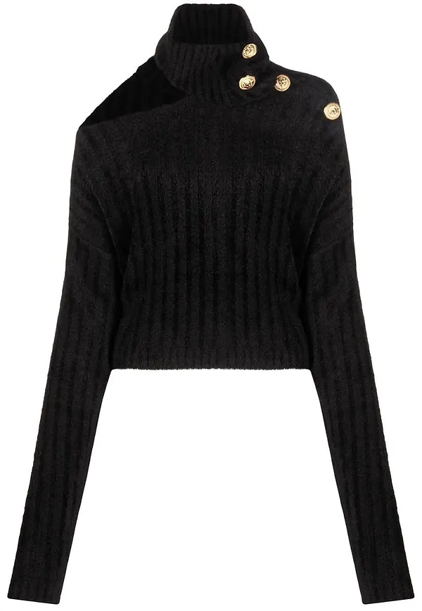 Balmain croptop med utskuren detalj - Svart