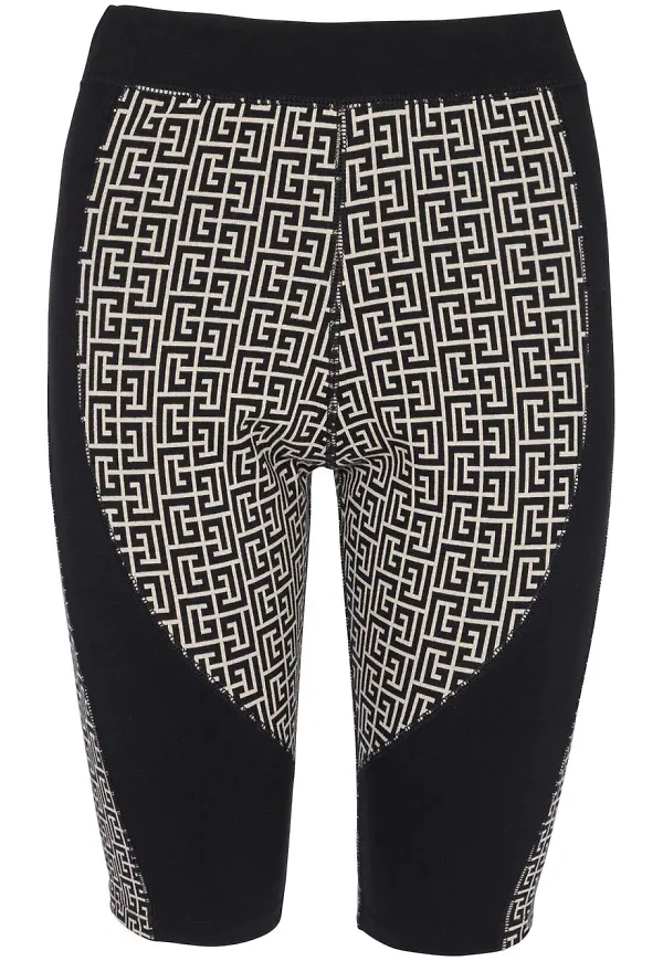 Balmain cykelbyxor med monogram - Svart
