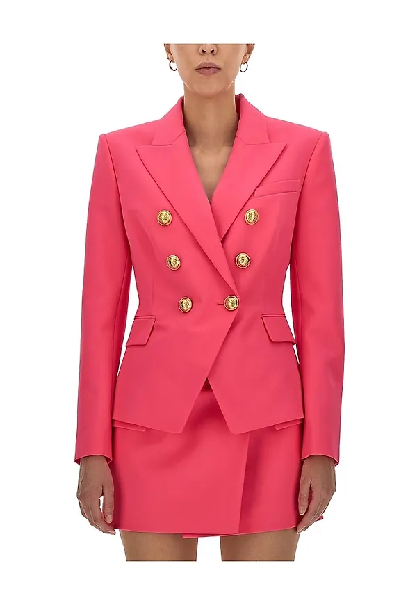 Balmain Double-Breasted Jacket Rosa, Dam
