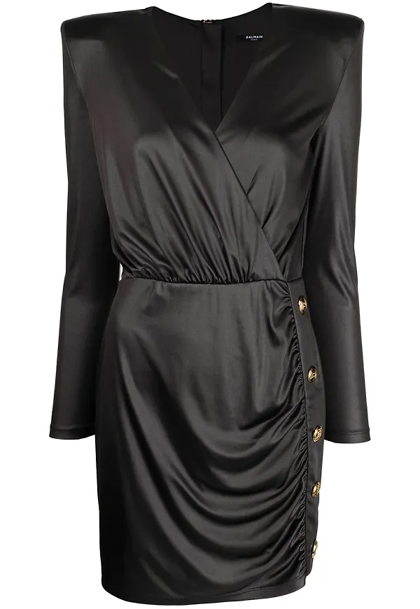 Balmain draperad klänning - Svart