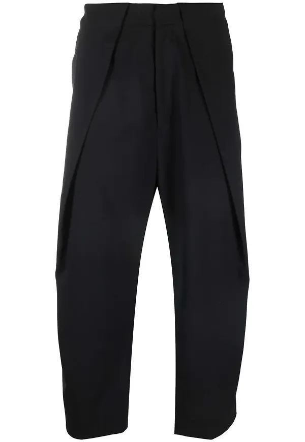 Balmain draperade raka trekvartsbyxor - Svart