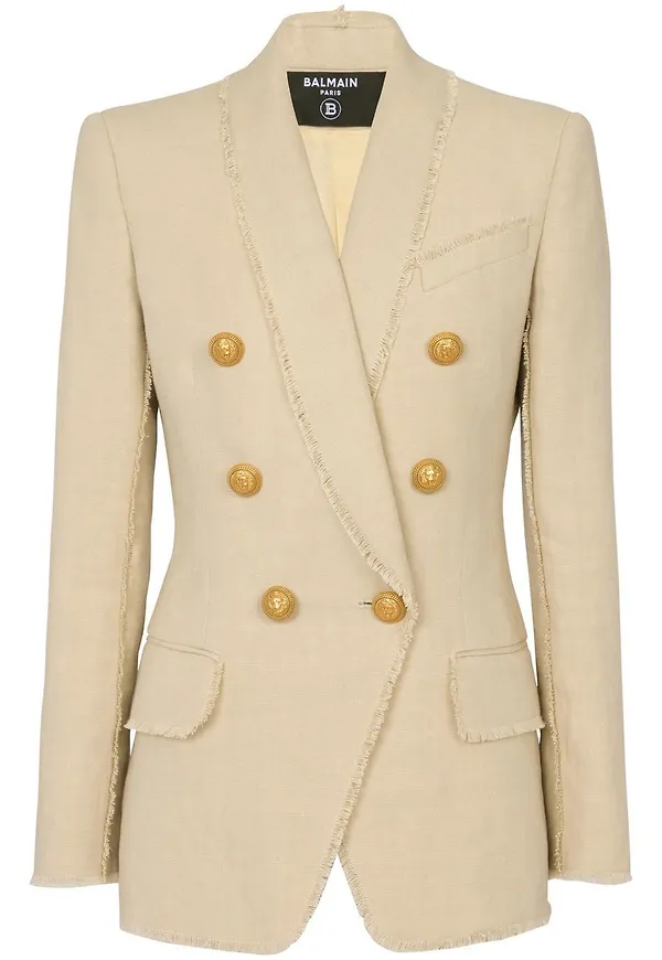 Balmain dubbelknäppt blazer - Neutral