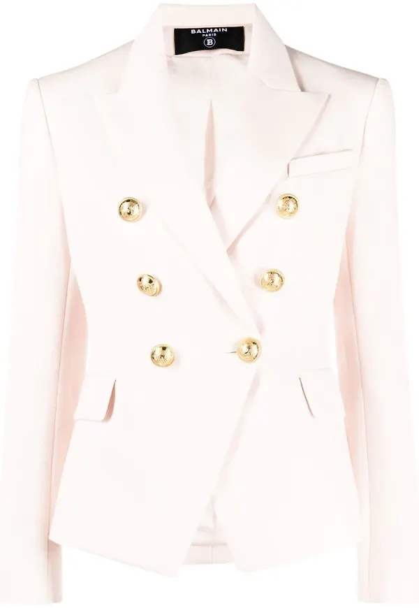 Balmain dubbelknäppt blazer - Rosa