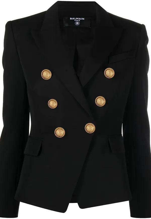 Balmain dubbelknäppt blazer - Svart