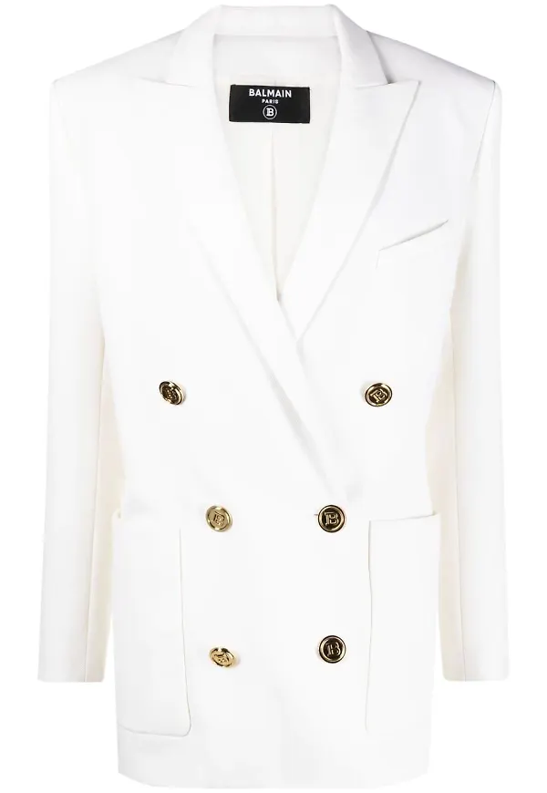 Balmain dubbelknäppt blazer - Vit