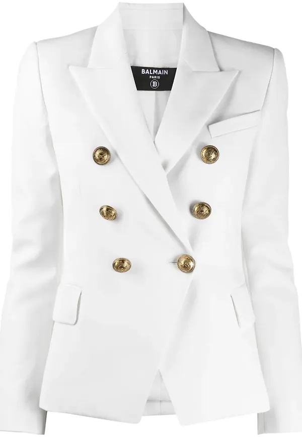 Balmain dubbelknäppt blazer - Vit