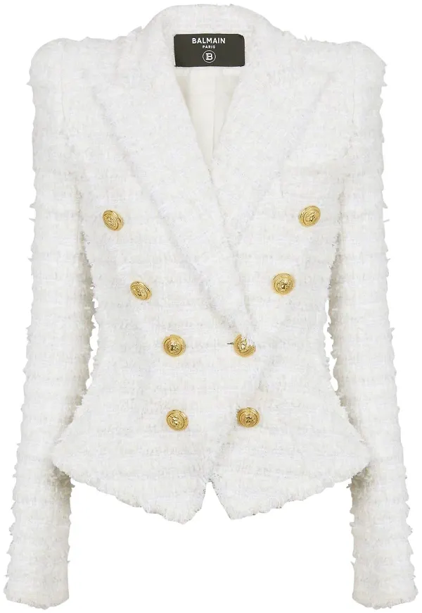 Balmain dubbelknäppt blazer - Vit