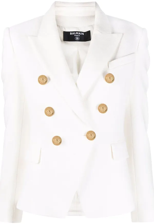 Balmain dubbelknäppt blazer - Vit