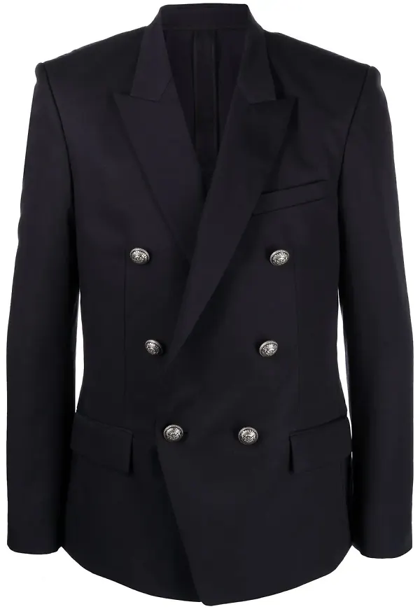 Balmain dubbelknäppt figursydd blazer - Blå