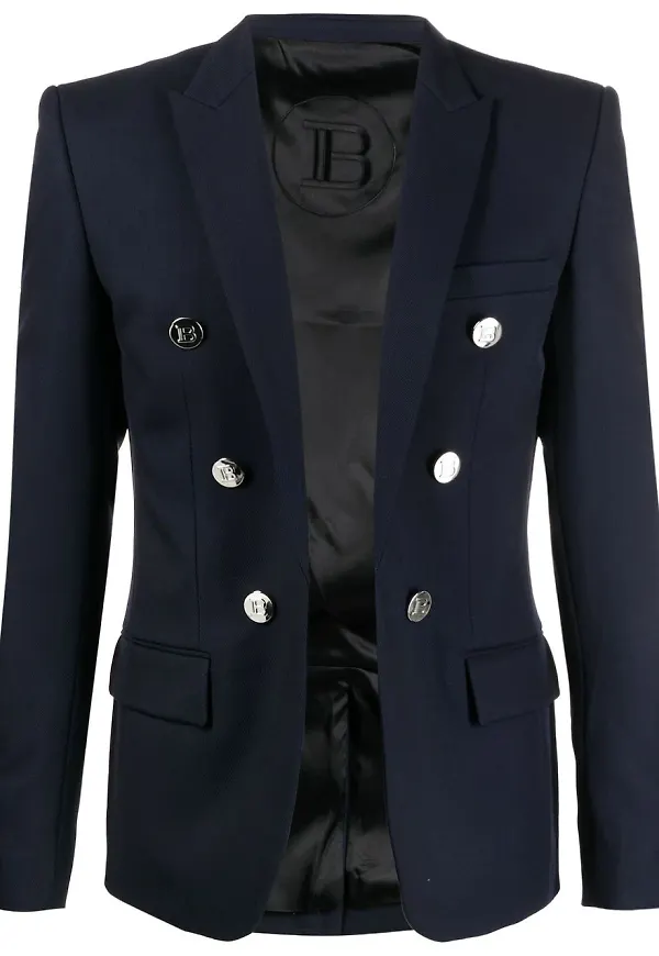 Balmain dubbelknäppt finblazer - Blå