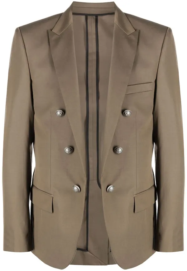 Balmain dubbelknäppt finblazer - Brun