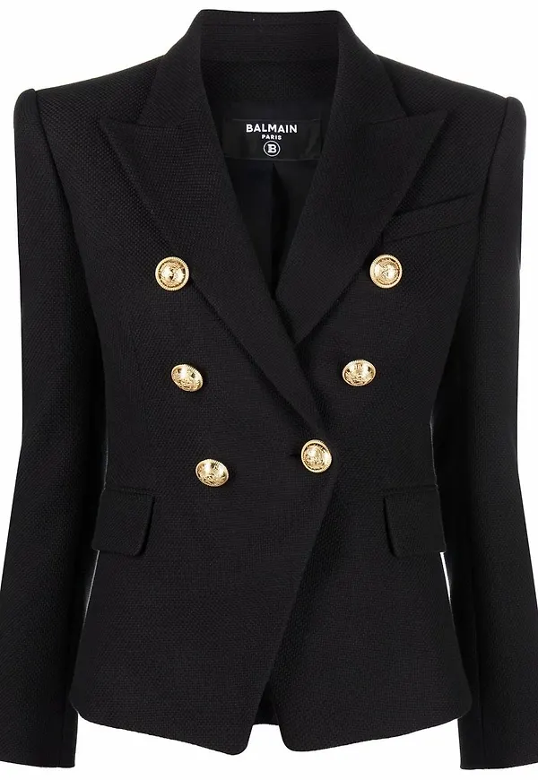 Balmain dubbelknäppt finblazer - Svart
