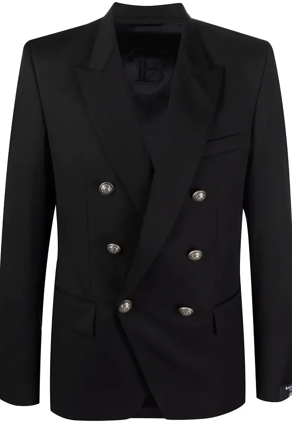 Balmain dubbelknäppt finblazer - Svart
