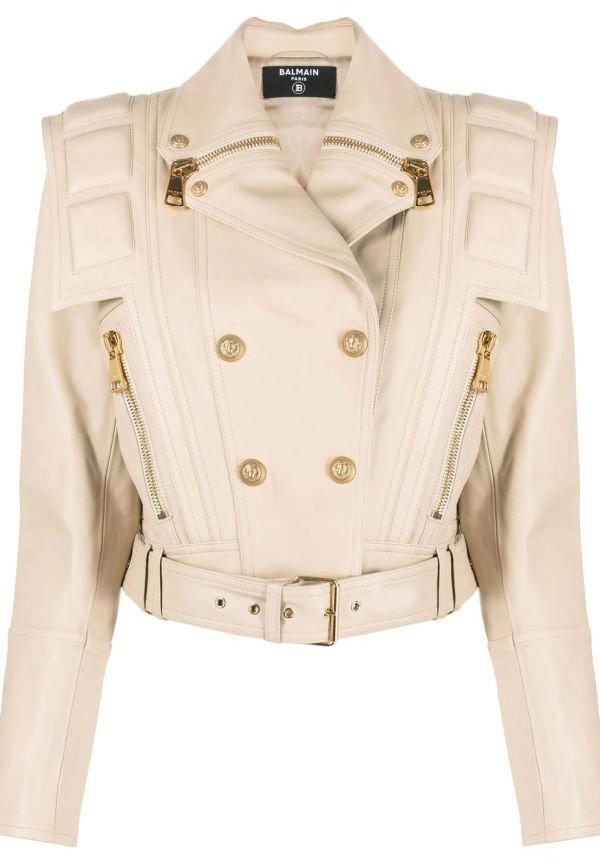 Balmain dubbelknäppt jacka - Neutral