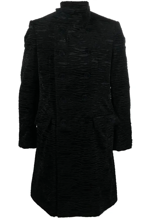 Balmain dubbelknäppt kappa - Svart