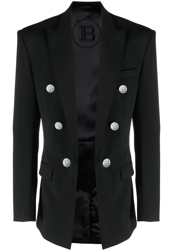 Balmain dubbelknäppt kavaj - Svart