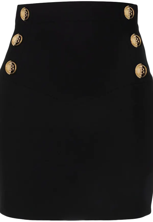 Balmain dubbelknäppt kjol - Svart
