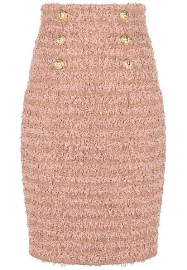 Balmain dubbelknäppt pennkjol - Neutral