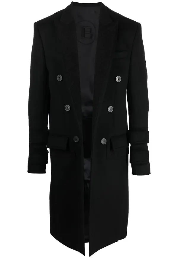 Balmain dubbelknäppt rock - Svart