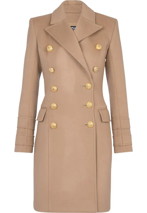 Balmain dubbelknäppt ytterjacka - Brun
