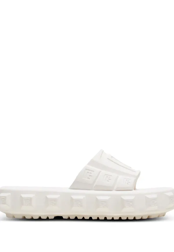 Balmain embossed-logo detail slides - Vit