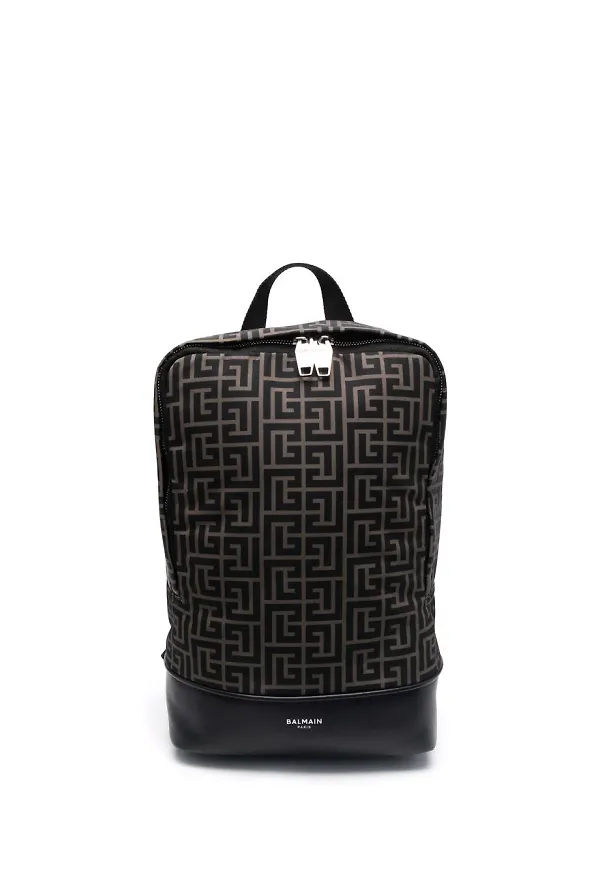 Balmain enaxlad ryggsäck med monogram - Grön