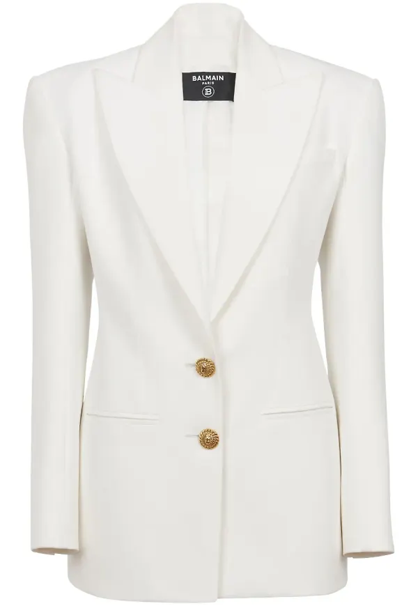 Balmain enkelknäppt blazer - Vit