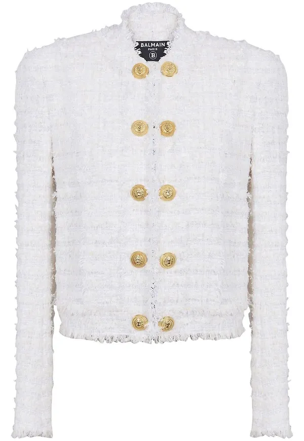 Balmain enkelknäppt blazer - Vit