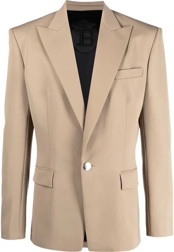 Balmain enkelknäppt kavaj - Neutral