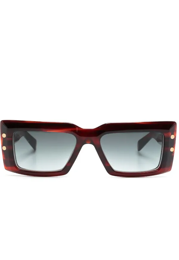 Balmain Eyewear Imperial rektangulära solglasögon - Brun