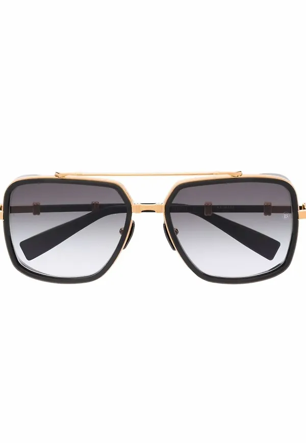 Balmain Eyewear pilotsolglasögon med tonade bågar - Guldfärgad