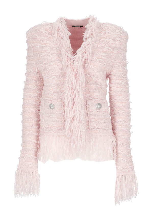 Balmain Faux Fur Shearling Jackets Rosa, Dam