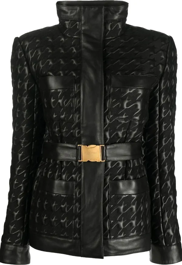 Balmain figursydd skinnjacka - Svart