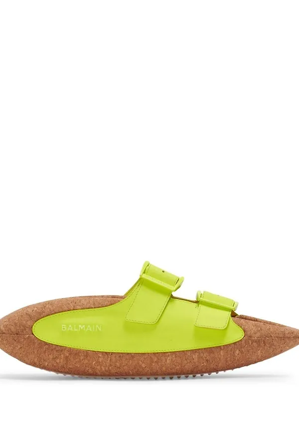 Balmain flipflops med grov sula - Grön