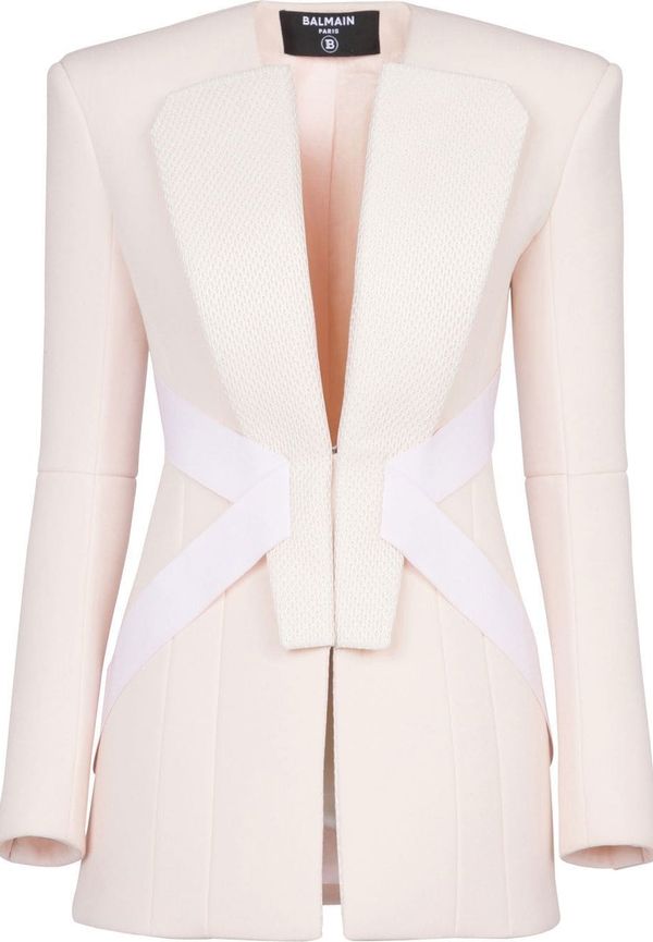 Balmain geometrisk ylleblazer - Rosa