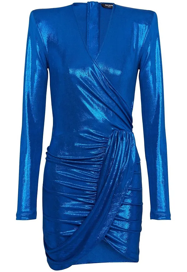 Balmain glittrig klänning - Blå
