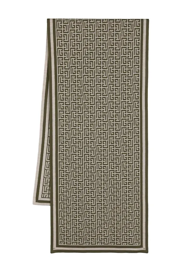 Balmain halsduk med monogram - Grön