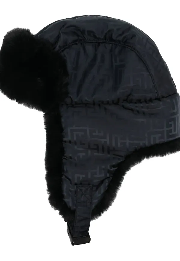 Balmain hatt med monogram - Svart