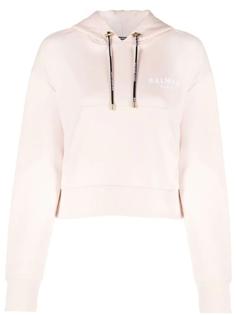 Balmain hoodie med dragsko - Rosa