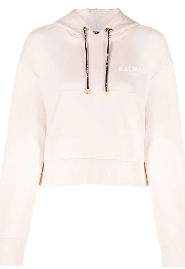 Balmain hoodie med dragsko - Rosa