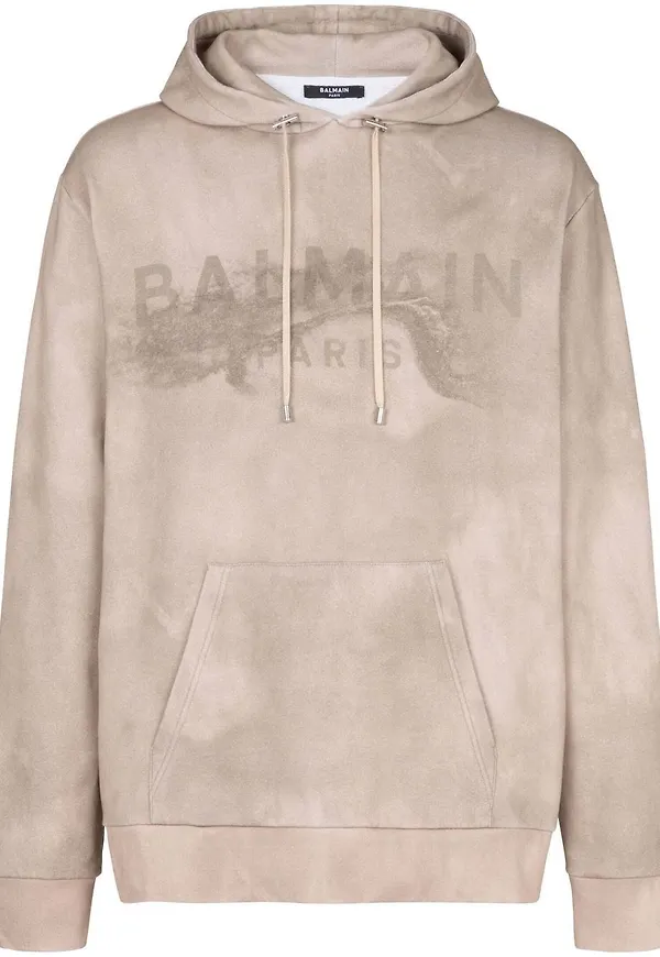 Balmain hoodie med logotyp - Neutral