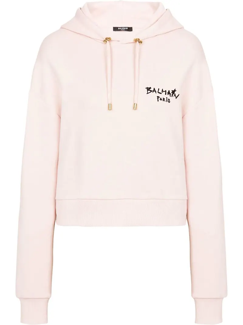 Balmain hoodie med logotyp - Rosa